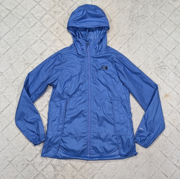 The North Face Jacket Womens S Blue Flyweight Hoodie Full Zip Packable Active - Picture 1 of 10
